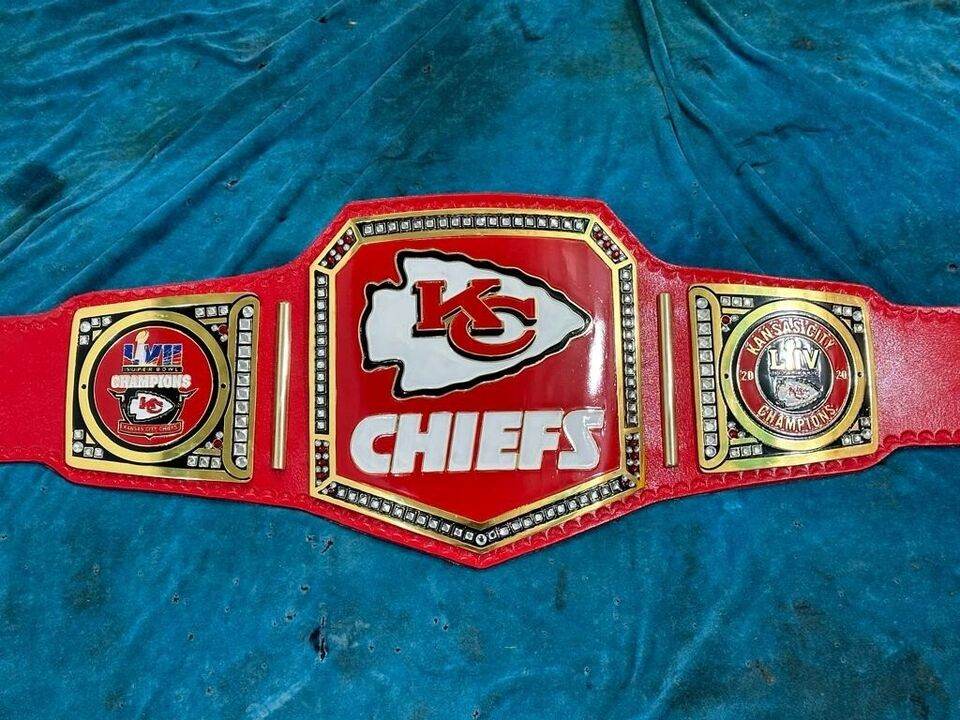Kansas City Chiefs Super bowl Football NFL Championship Belt - WWF Belt