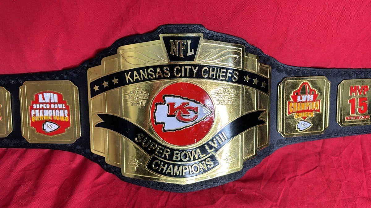 Kansas City Chiefs Super Bowl LVIII Champions NFL Championship Belt - WWF Belt