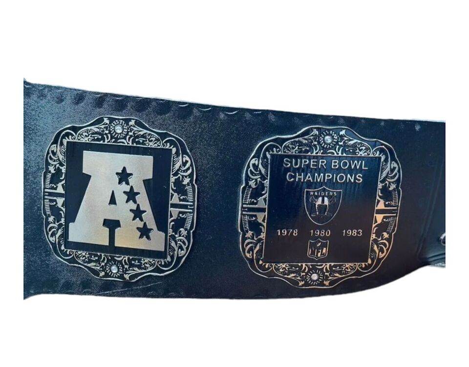 Las Vegas Raider Nation NFL Championship Replica Title Belt - WWF Belt