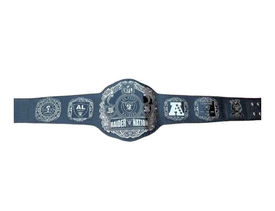 Las Vegas Raider Nation NFL Championship Replica Title Belt - WWF Belt