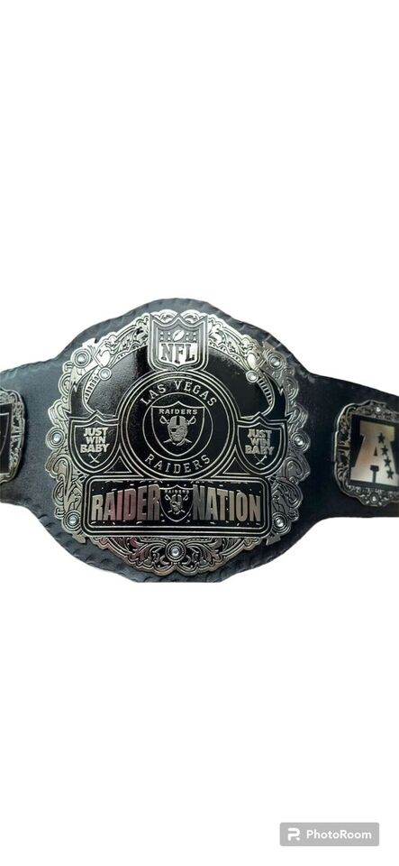 Las Vegas Raider Nation NFL Championship Replica Title Belt - WWF Belt