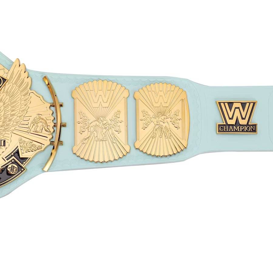 Light Blue WWE Winged Eagle Championship Replica Title Belt - WWF Belt