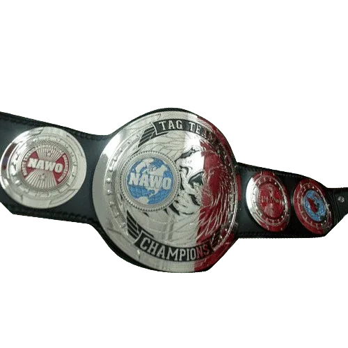 NAWO Mirror Image Tag Team Wrestling Championship Title Belts - WWF Belt