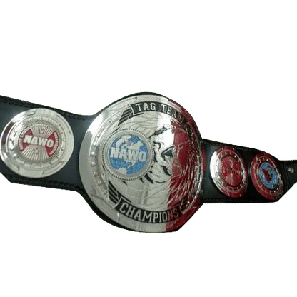 NAWO Mirror Image Tag Team Wrestling Championship Title Belts - WWF Belt