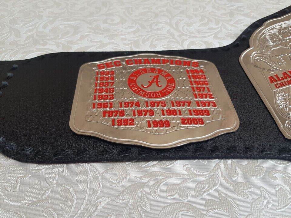 New Alabama Roll Tide Championship Belt Adult Size 2mm Brass - WWF Belt