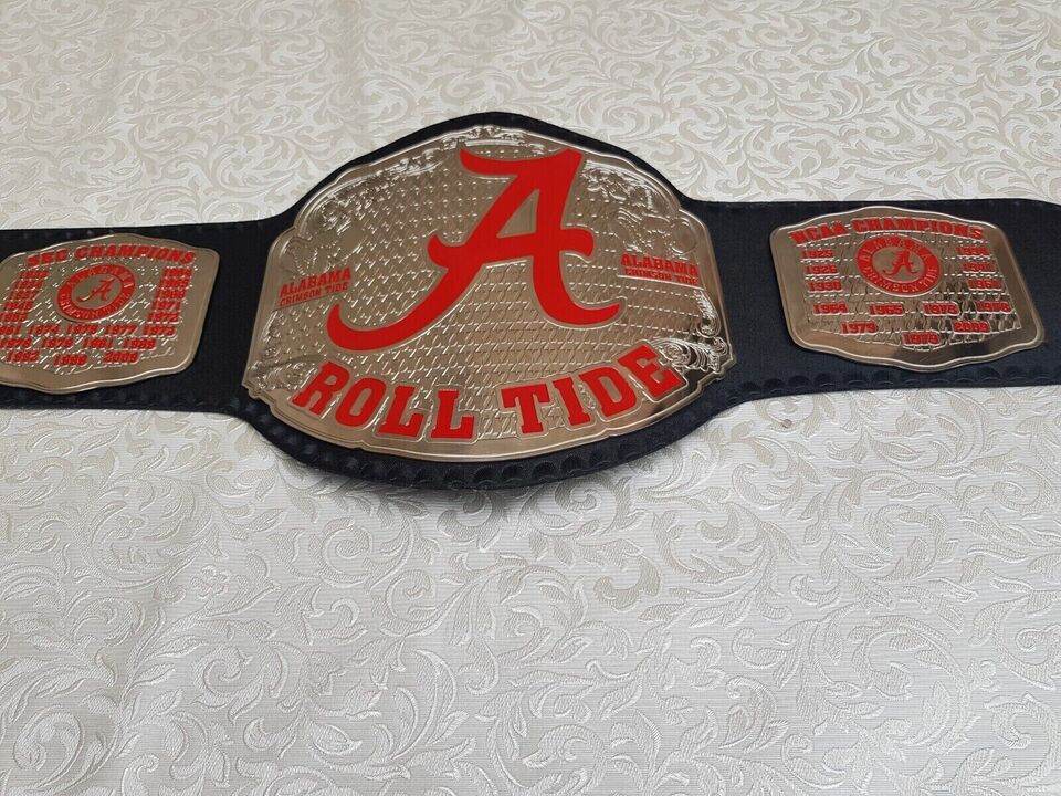 New Alabama Roll Tide Championship Belt Adult Size 2mm Brass - WWF Belt