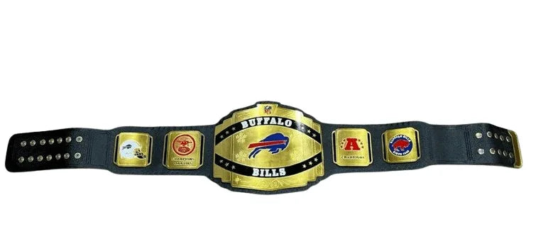 New Buffalo Bills NFL Championship Belt Adult Size 2mm Brass - WWF Belt