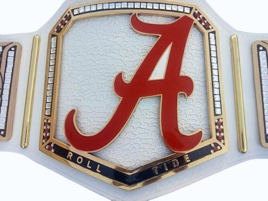 New Custom Alabama Crimson Tide Wrestling Leather Belt 2mm BrassChampionship BeltWWF Belt