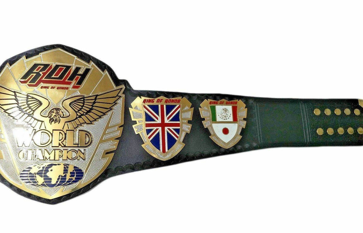 New Ring Of Honor Wrestling Championship Leather Belt - WWF Belt