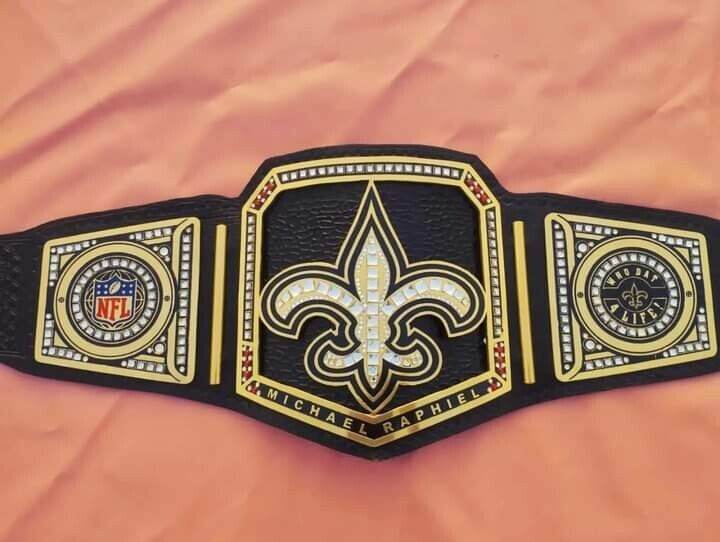 Nfl Custom New Orleans Saints Championship Wrestling Belt - WWF Belt