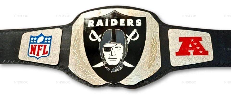NFL Raiders Championship Belt Adult Size Brass - WWF Belt