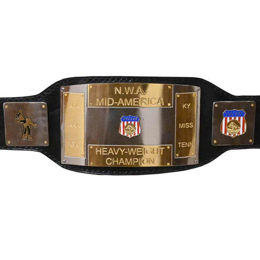 Nwa Mid America Heavyweight Champion Dual Plated Title Belt - WWF Belt