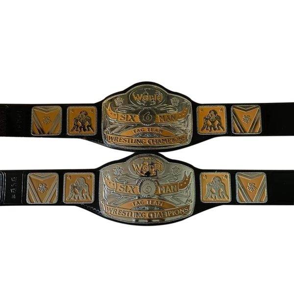 NWA World Six Tag Team Wrestling Championship Leather Belt - WWF Belt
