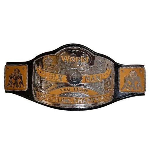 NWA World Six Tag Team Wrestling Championship Leather Belt - WWF Belt