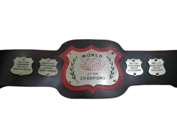 Old NWA World Tag Team Champion Belt Kangaroos Arakawa Dillingers Miller Synder