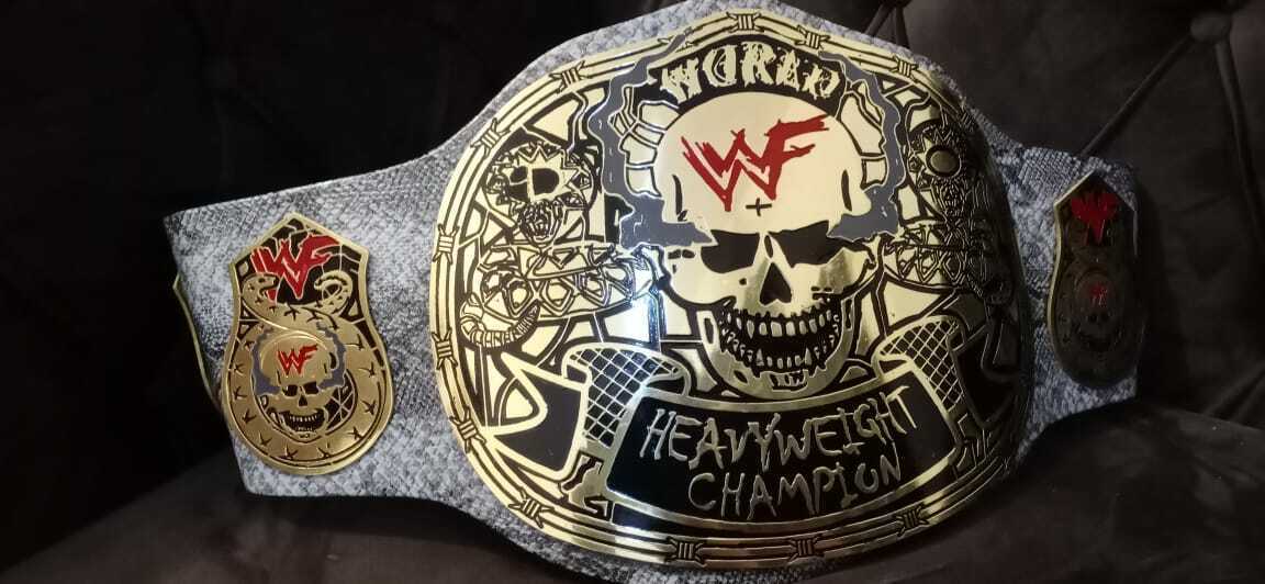 Unique WWF White Snake Skin World Heavy Weight Champion Smoking Skull Belt