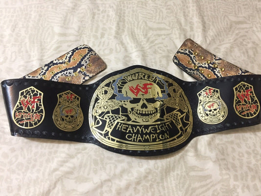 Rare Snake Skin WWF World Heavy Weight Championship Smoking Skull Belt