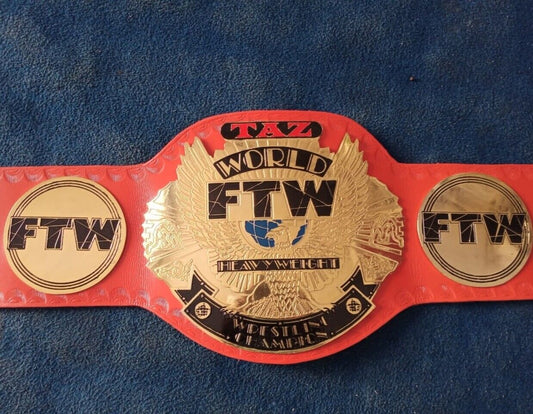Taz Ftw Heavyweight Championship Wrestling Belt Leather Thick Plated Replica New