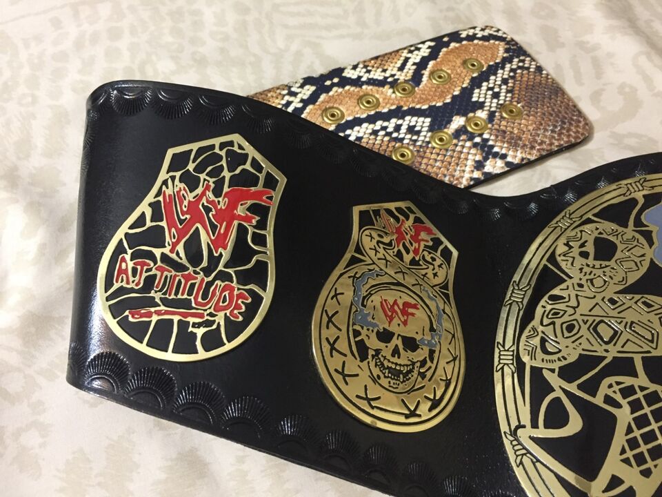 Rare Snake Skin WWF World Heavy Weight Championship Smoking Skull Belt