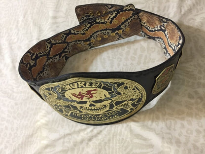 Rare Snake Skin WWF World Heavy Weight Championship Smoking Skull Belt