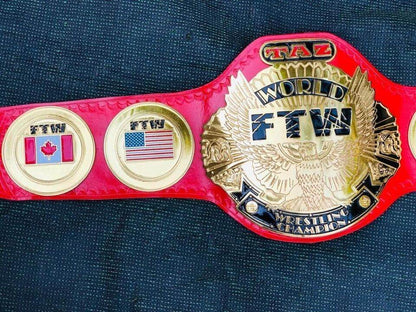 TAZ FTW World Wrestling Championship Replica Belt 2mm brass adult size - WWF Belt