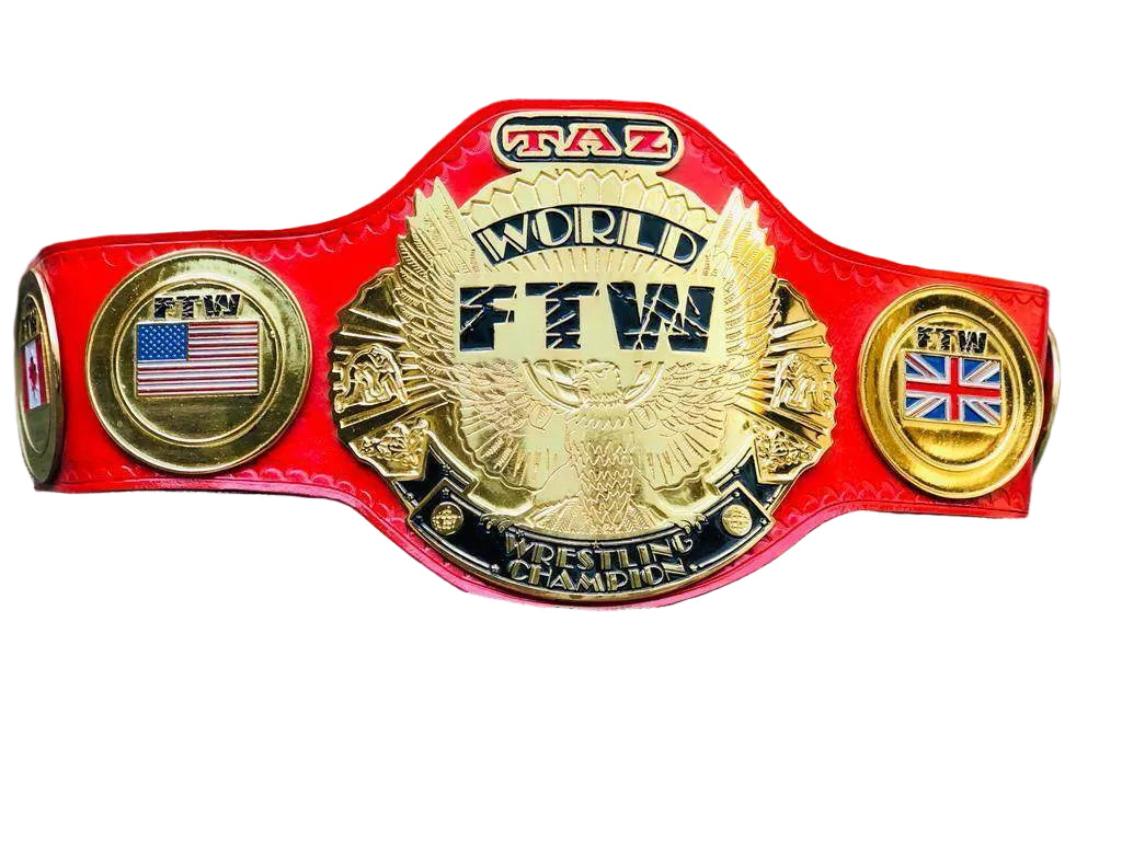 TAZ FTW World Wrestling Championship Replica Belt 2mm brass adult size - WWF Belt