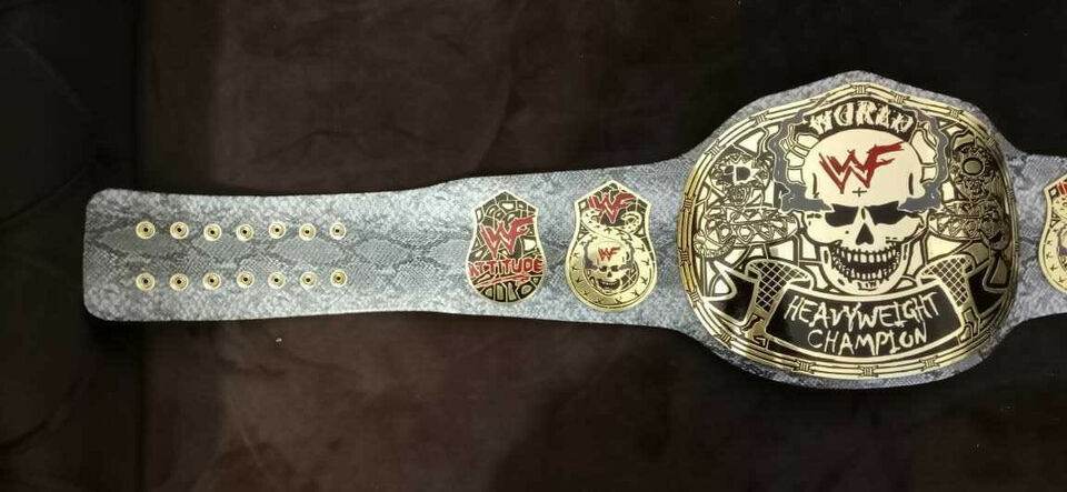 Unique WWF White Snake Skin Smoking Skull Champion Belt - WWF Belt