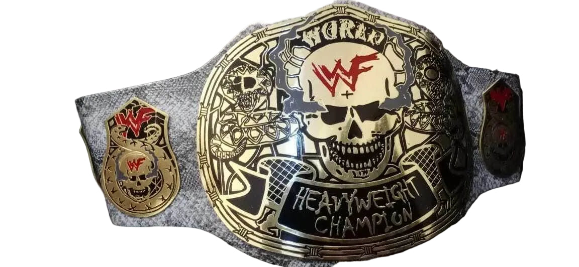 Unique WWF White Snake Skin Smoking Skull Champion Belt - WWF Belt