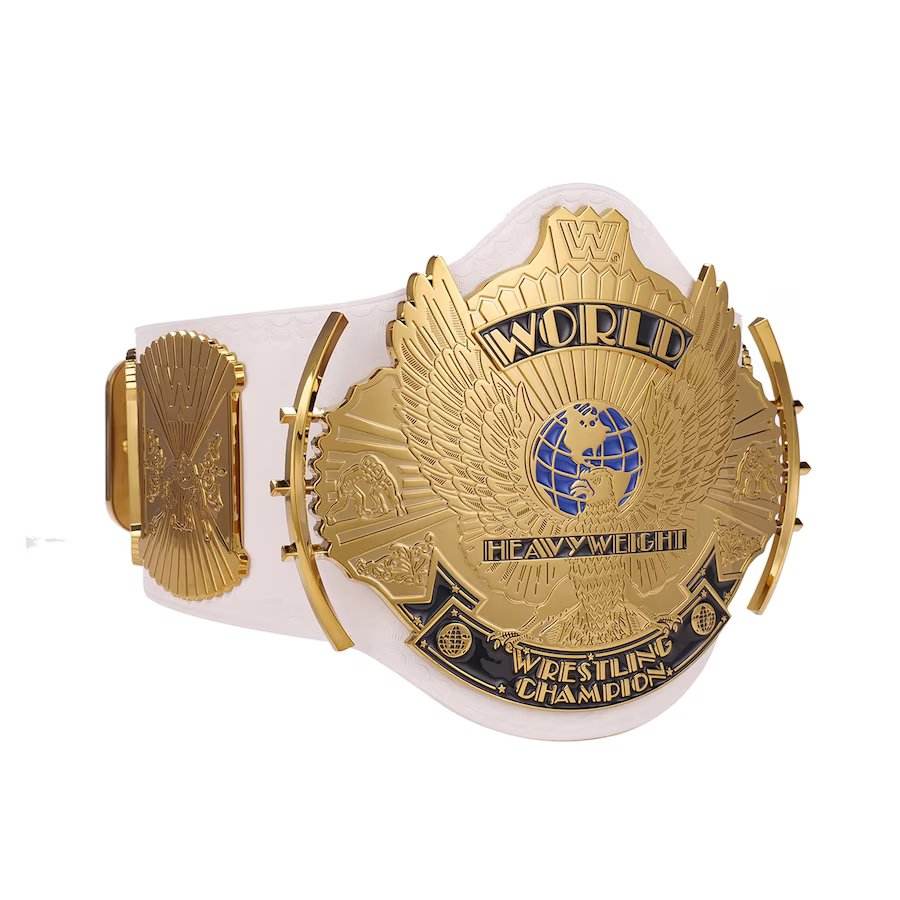 White WWE Winged Eagle Championship Replica Title Belt - WWF Belt