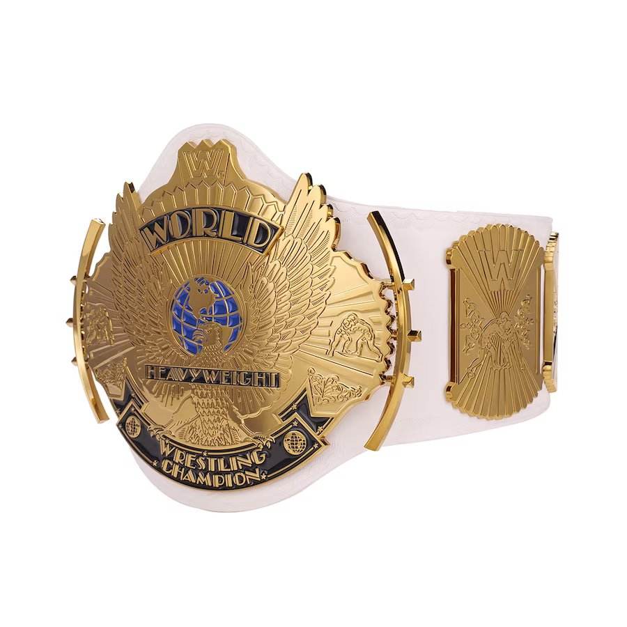 White WWE Winged Eagle Championship Replica Title Belt - WWF Belt
