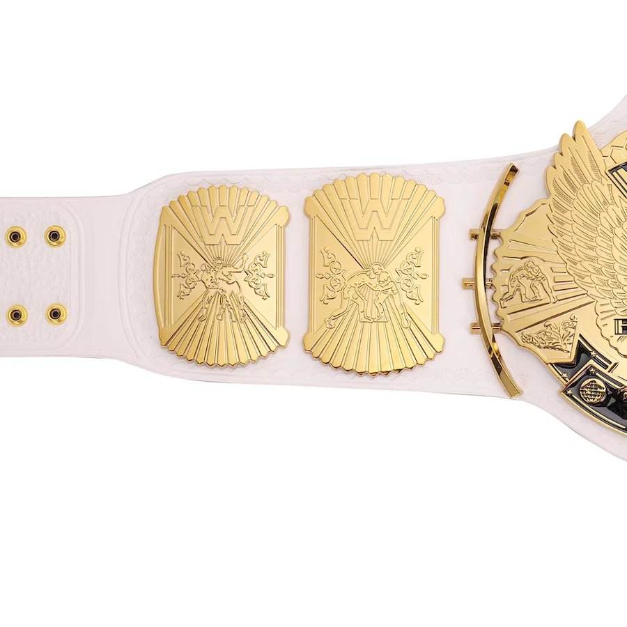 White WWE Winged Eagle Championship Replica Title Belt - WWF Belt