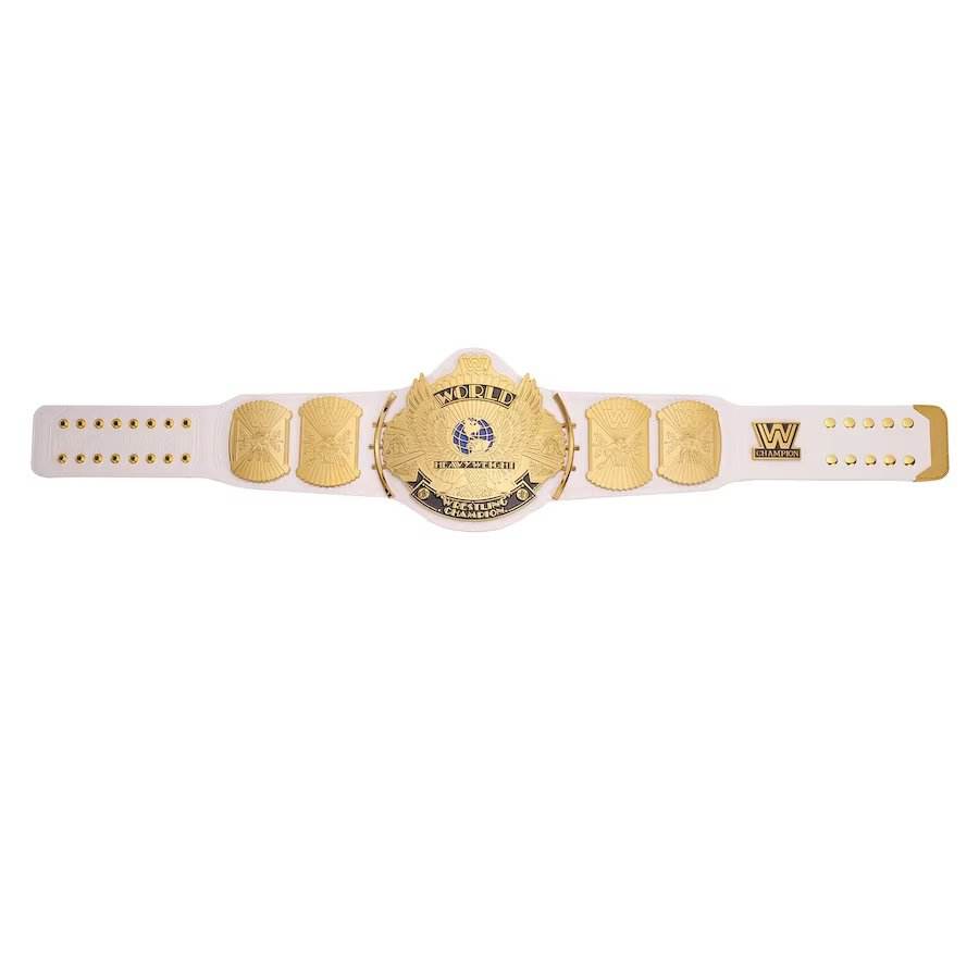 White WWE Winged Eagle Championship Replica Title Belt - WWF Belt