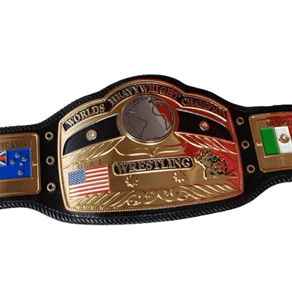 Worlds Heavy Weight Championship belt with Block Logo - WWF Belt