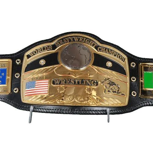 Worlds Heavy Weight Championship belt with Block Logo - WWF Belt