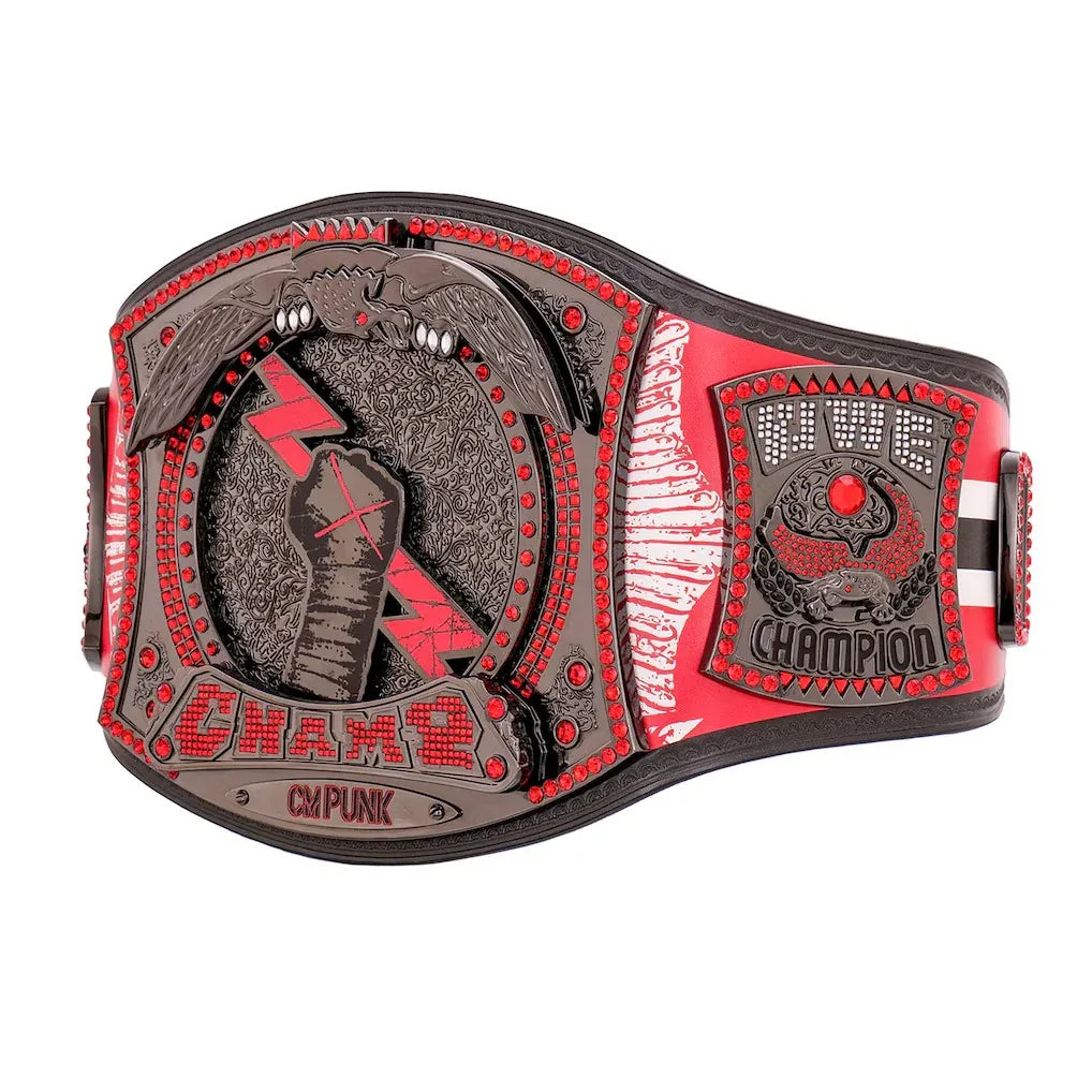 WWE CM Punk Chicago Blackhawks Signature Series Spinner Championship Belt - WWF Belt