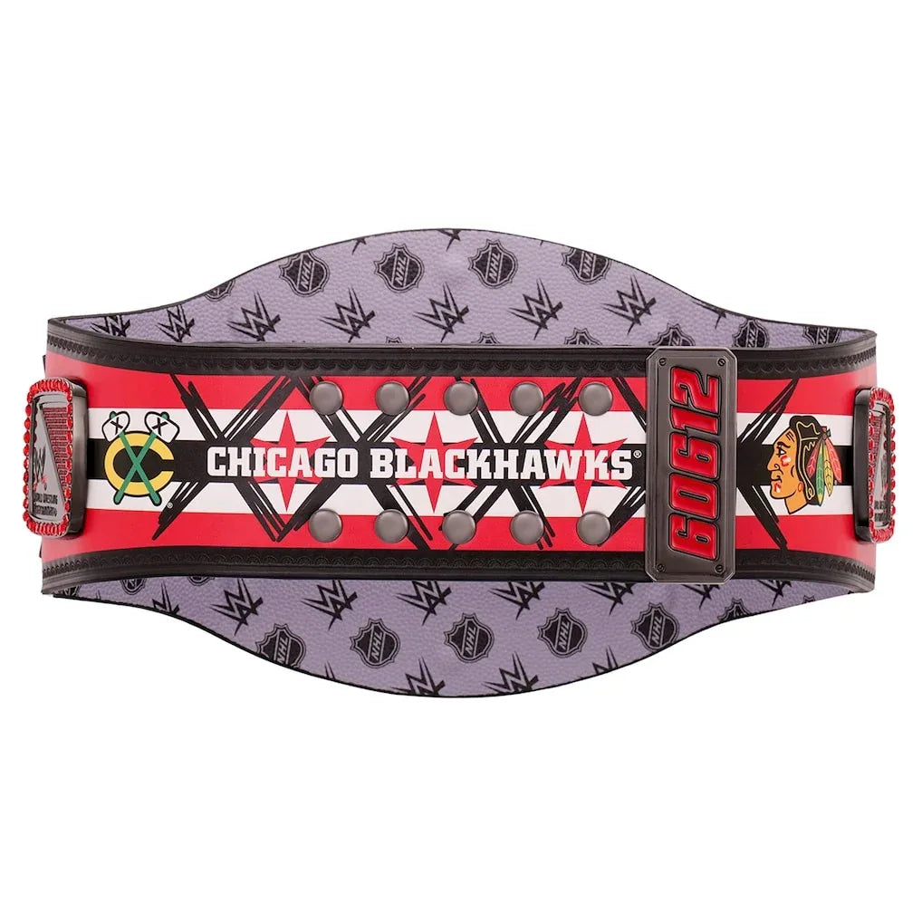WWE CM Punk Chicago Blackhawks Signature Series Spinner Championship Belt - WWF Belt