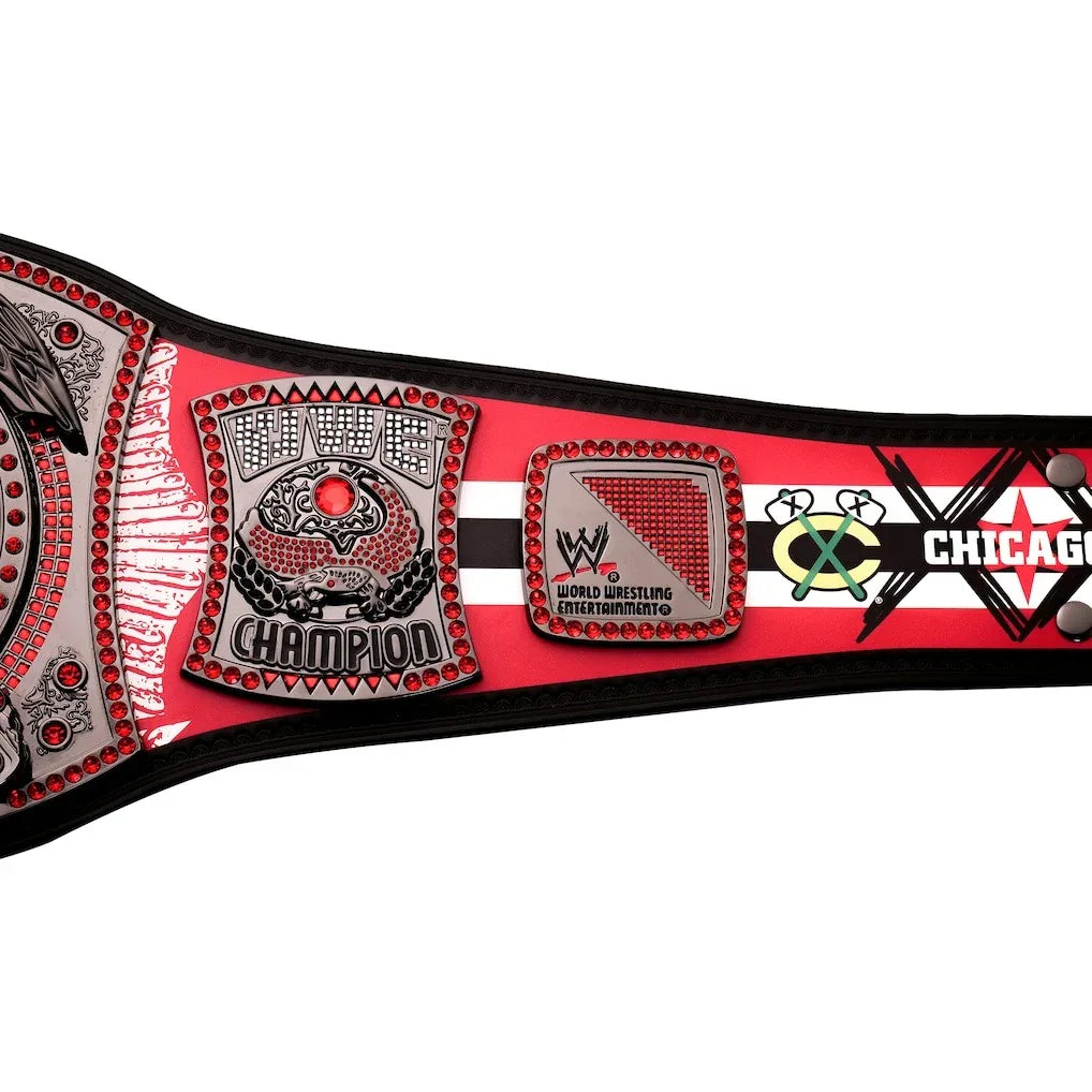 WWE CM Punk Chicago Blackhawks Signature Series Spinner Championship Belt - WWF Belt