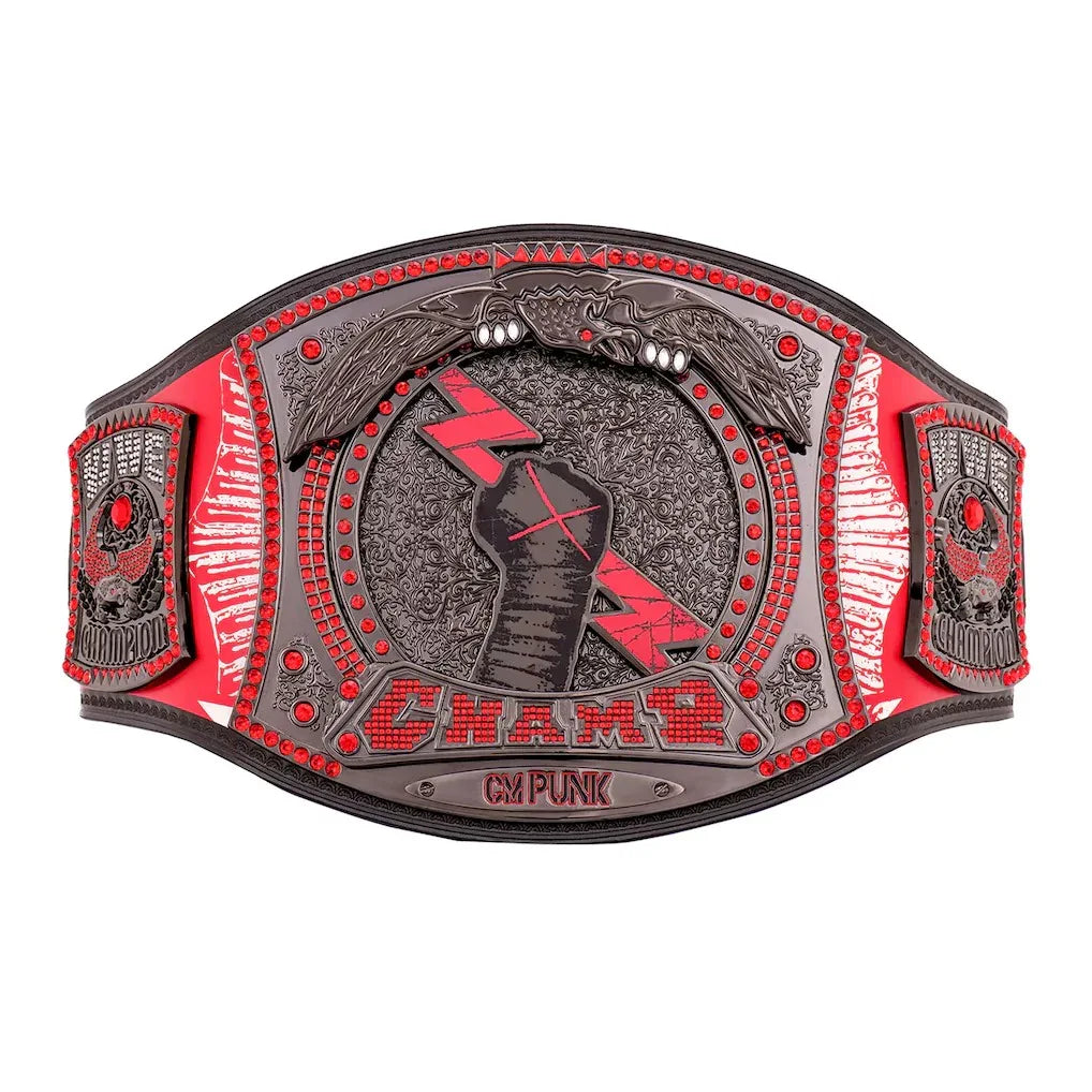 WWE CM Punk Chicago Blackhawks Signature Series Spinner Championship Belt - WWF Belt