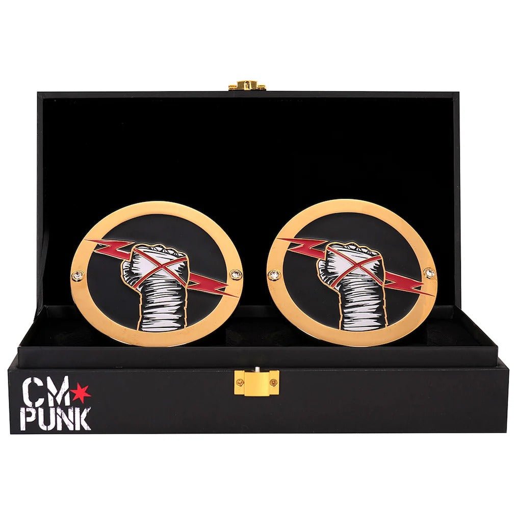 WWE CM Punk Replica Side Plate Box SetChampionship BeltWWF Belt