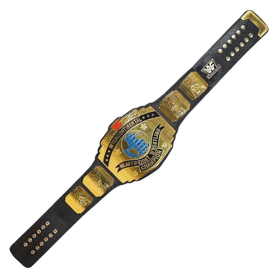 WWF Intercontinental Block Logo Championship Replica Title Belt - WWF Belt