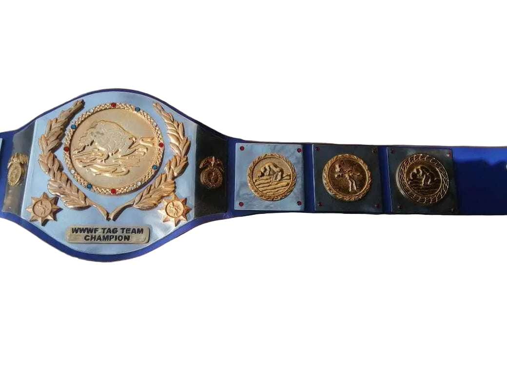 WWWF 82’ Tag Team Championship Old School Trophy Belt - WWF Belt