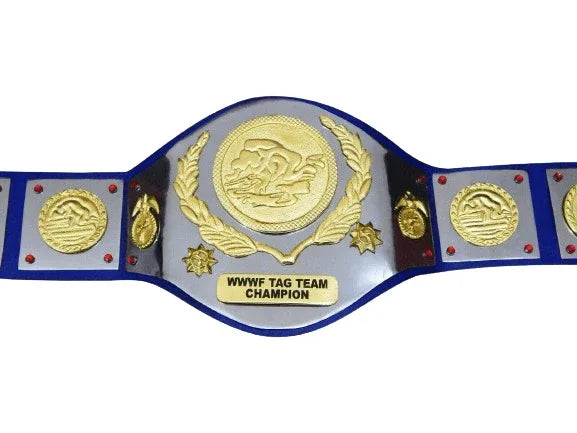 WWWF 82’ Tag Team Old School Championship Trophy Belt - WWF Belt