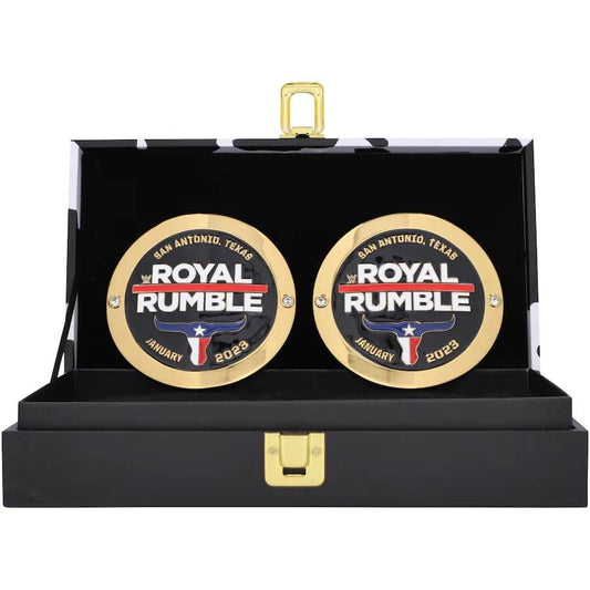 Royal Rumble 2023 Replica Side Plate Box SetChampionship BeltWWF Belt